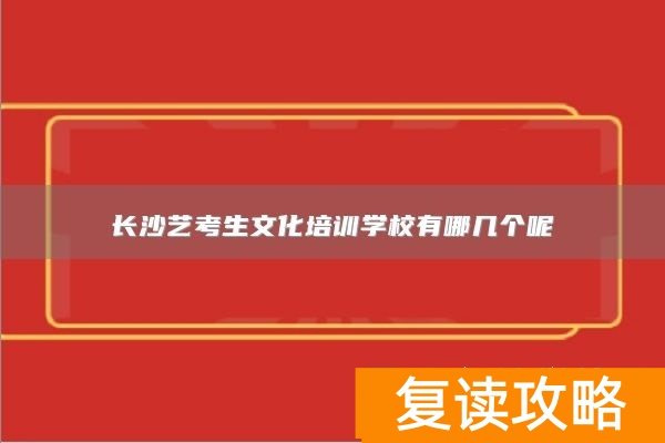 长沙艺考生文化培训学校有哪几个呢